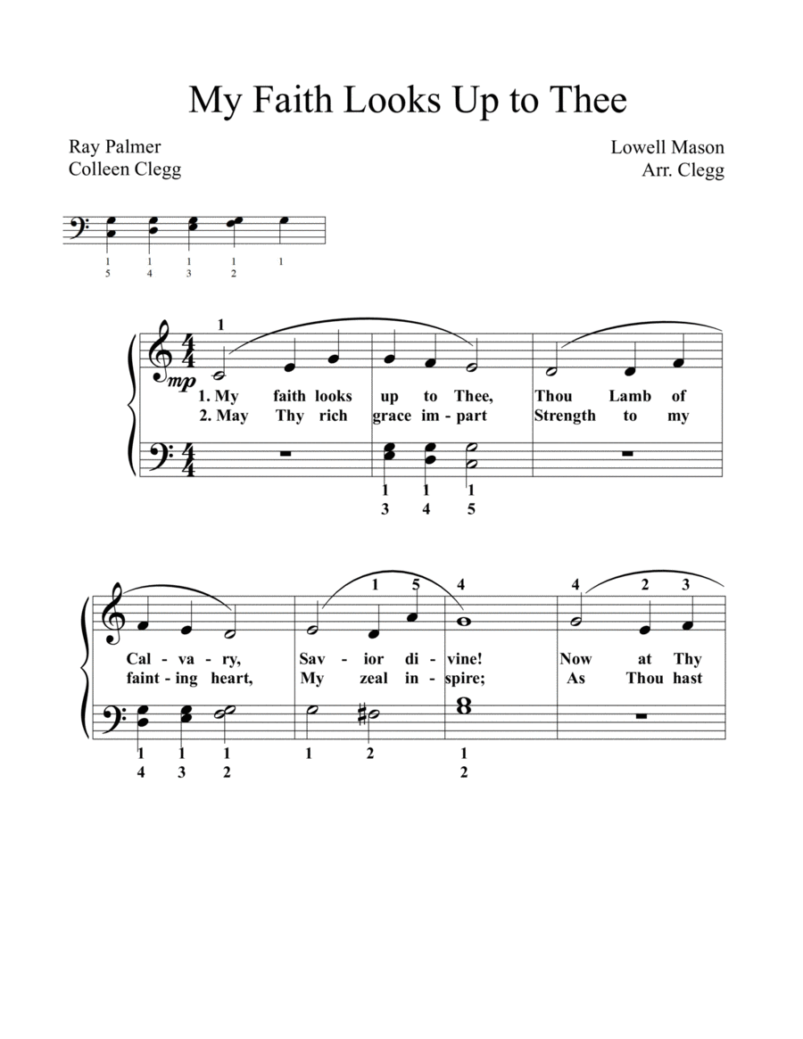My Faith Looks Up to Thee Easy Piano scores gallery preview page 1