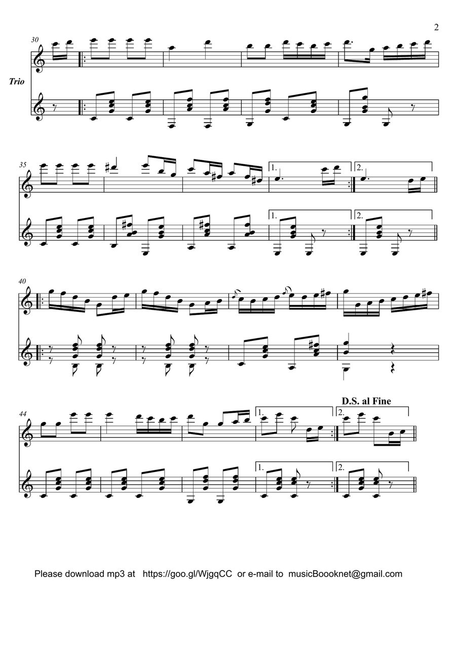 Easy Violin Guitar duets by Giuliani 74-4 String Duet scores gallery preview page 2