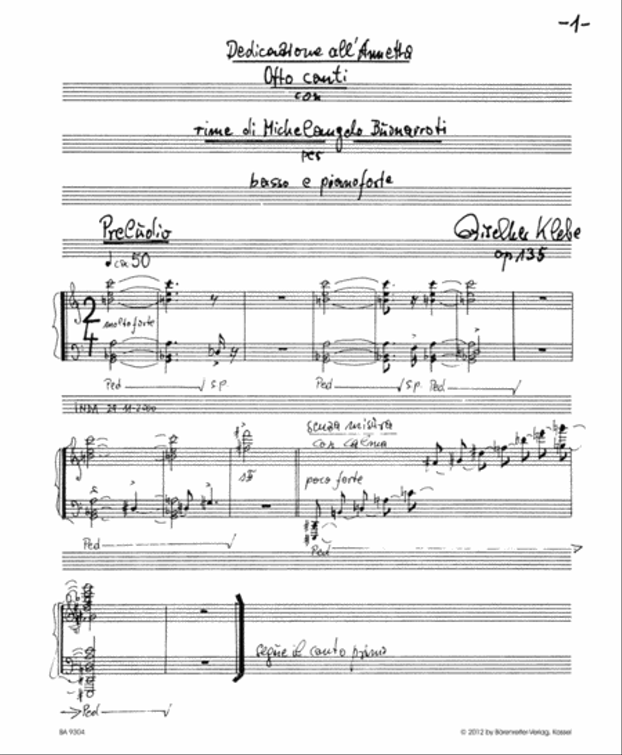 Otto canti, Op. 135 Bass Voice scores gallery preview page 2