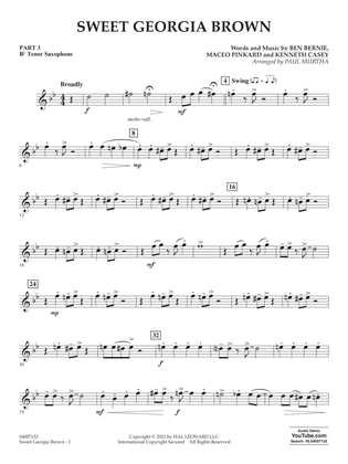 Sweet Georgia Brown (arr. Paul Murtha) - Pt.3 - Bb Tenor Saxophone
