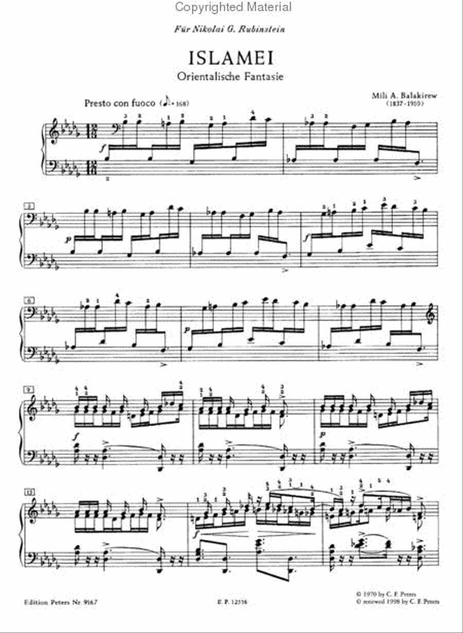 Islamei - Orientalische Fantasie (Oriental Fantasy) Piano Solo scores gallery preview page 2
