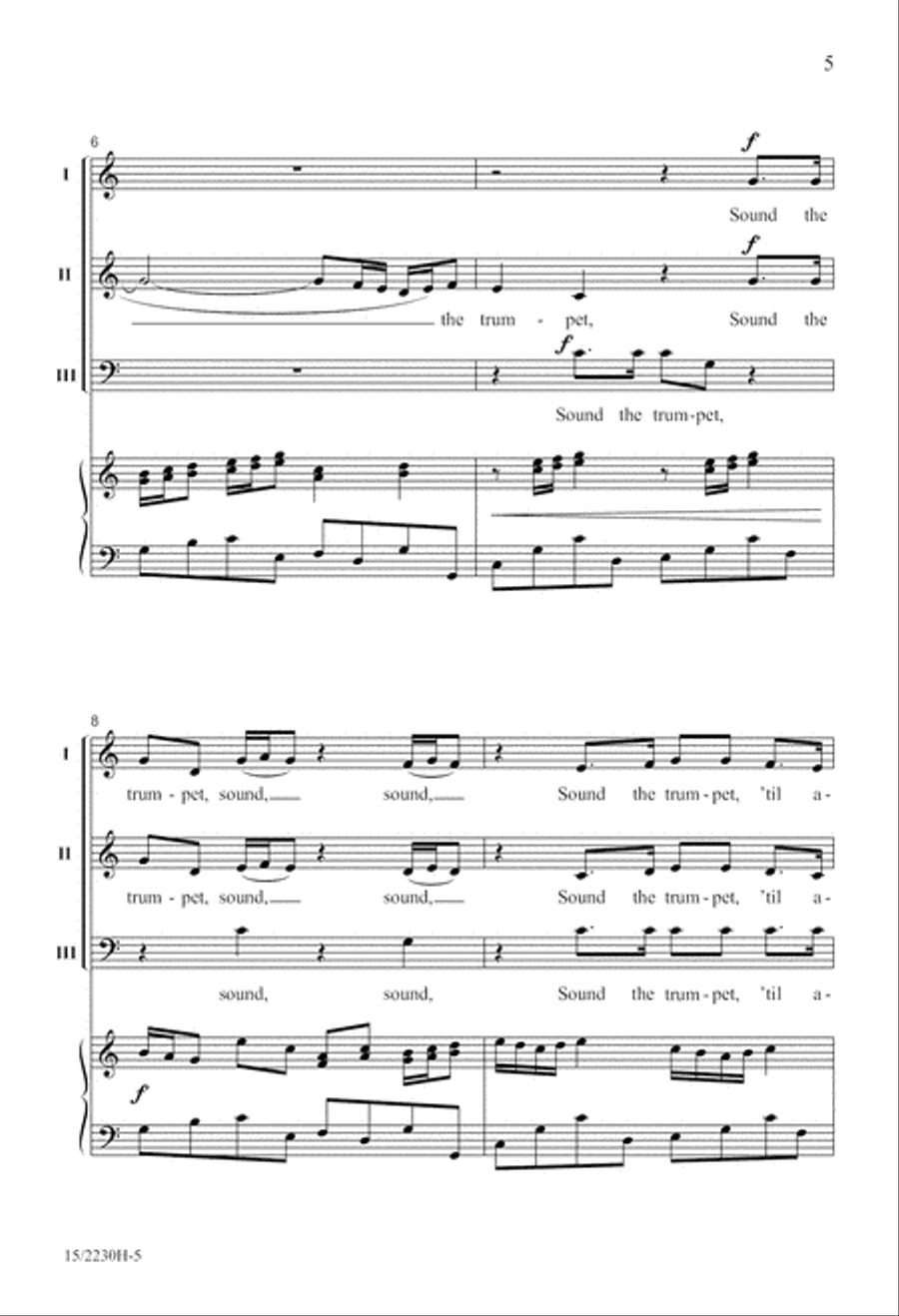 Sound the Trumpet Sound the Trumpet 3-Part scores gallery preview page 6