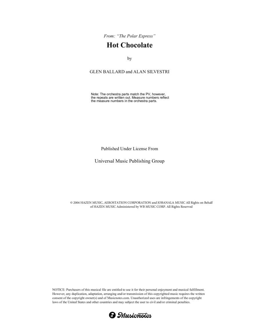 Hot Chocolate Hot Chocolate Voice scores gallery preview page 1