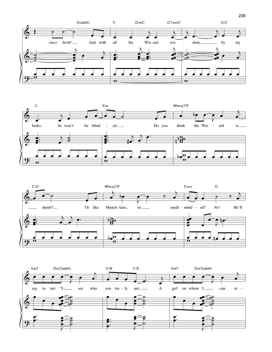 The Wizard And I (from Wicked) Voice scores gallery preview page 3