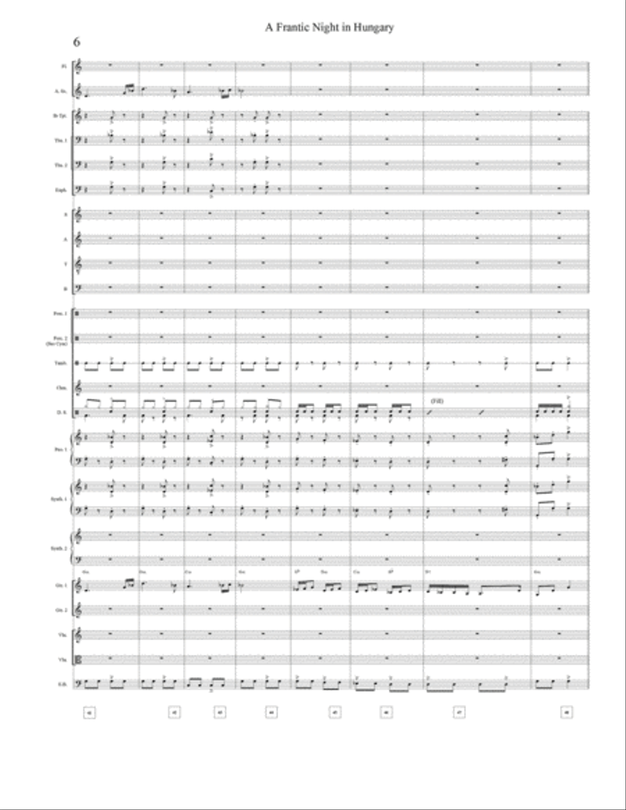 A Frantic Night In Hungary (from Hungarian Dance No. 5) Concert Band scores gallery preview page 6
