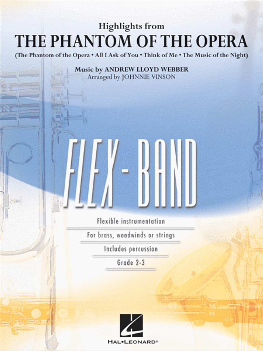 Highlights from The Phantom of the Opera Concert Band scores gallery preview page 1