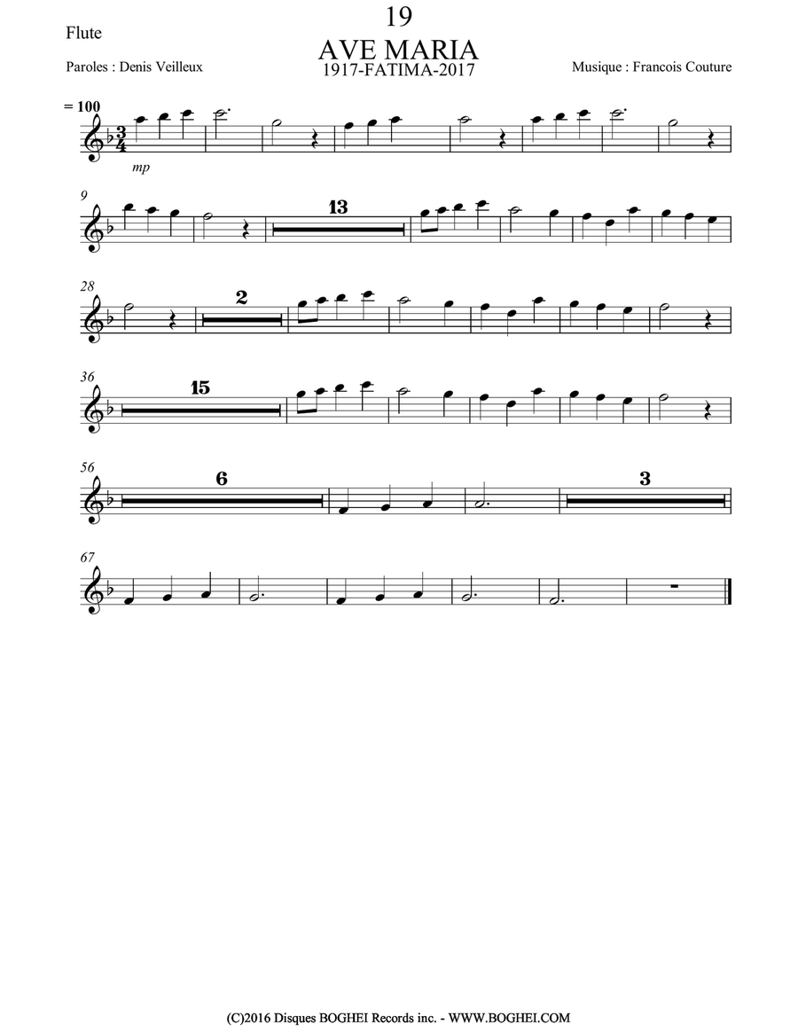 AVE MARIA -1917 FATIMA 2017 Small Ensemble scores gallery preview page 1