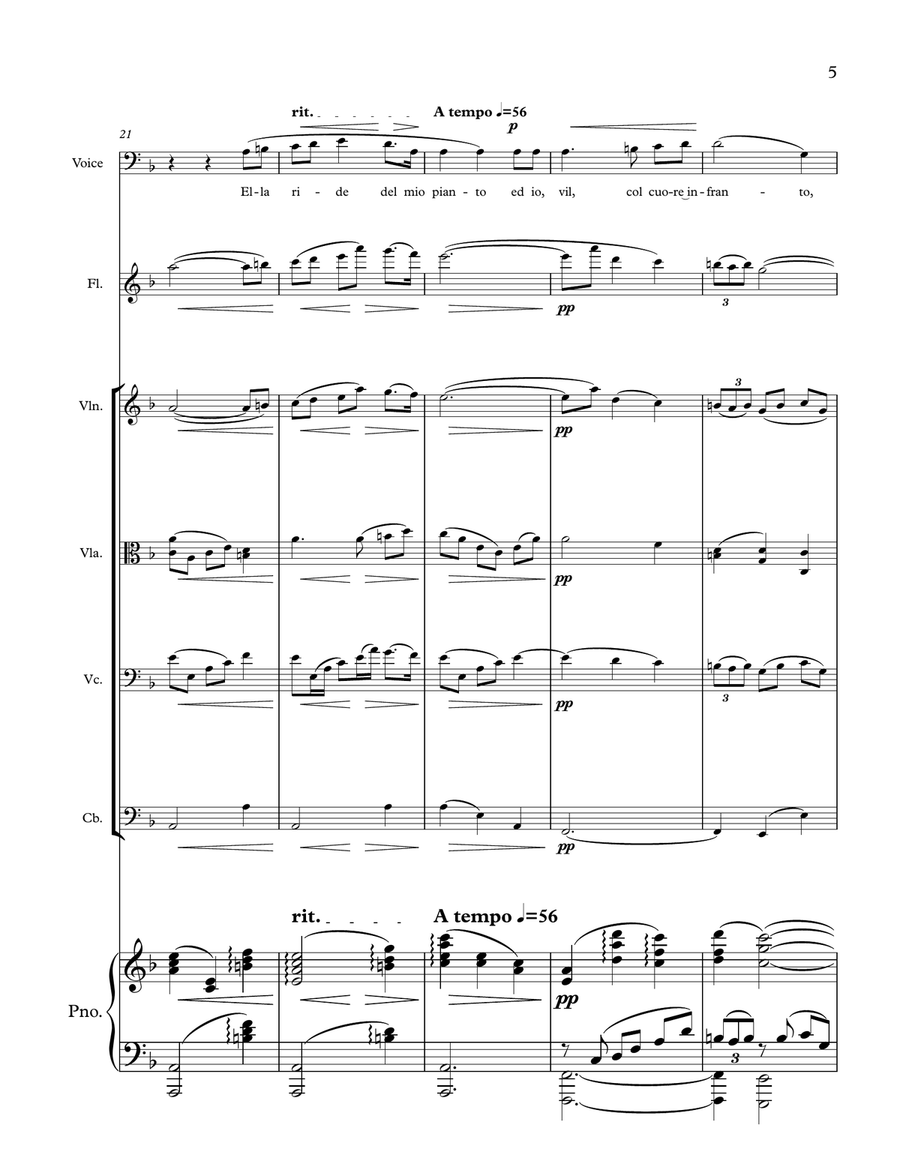 Questo amor, vergogna mia from the Opera Edgar Questo amor, vergogna mia from the Opera Edgar Large Ensemble scores gallery preview page 5