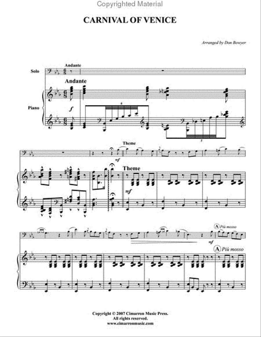 Carnival of Venice Carnival of Venice Bass Trombone scores gallery preview page 2
