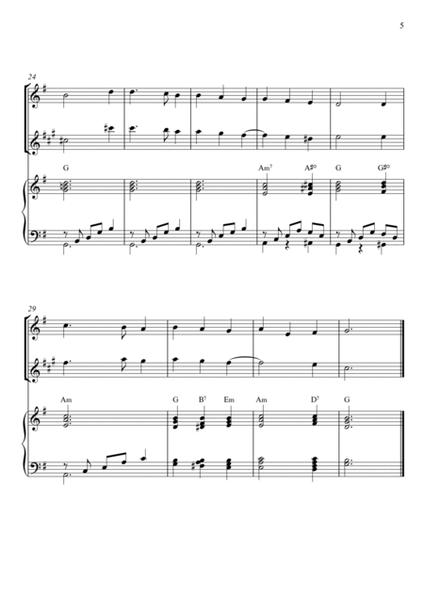 Traditional - Away In a Manger (Trio Piano, Flute and Clarinet) with chords
