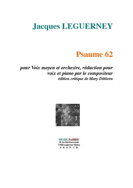 Psaume 62 pour Voix et Orchestre