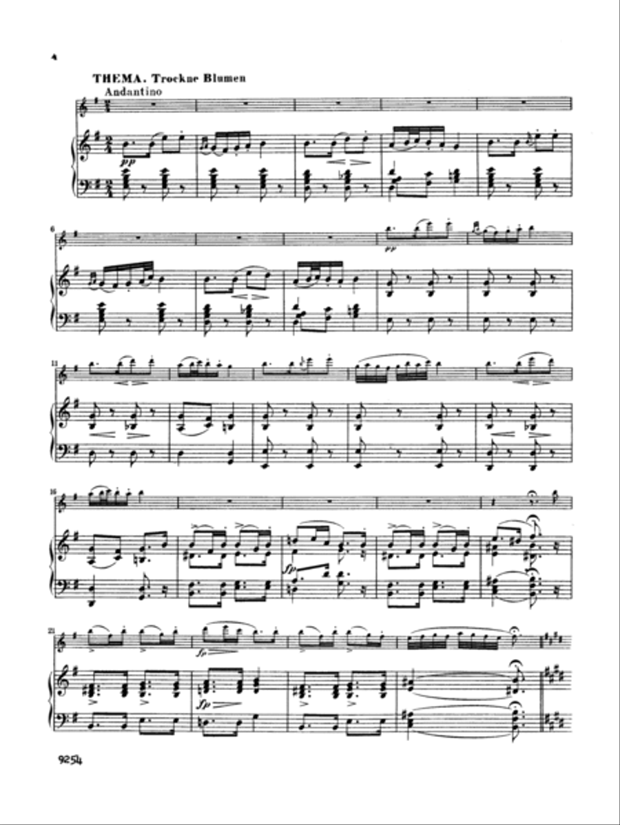 Schubert: Introduction and Variations on a Theme Ihr Bluemlein Alle Flute Solo scores gallery preview page 4