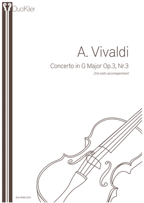 Book cover for Vivaldi - Concerto in G Major, Op.3 Nr3, 2nd violin accompaniment