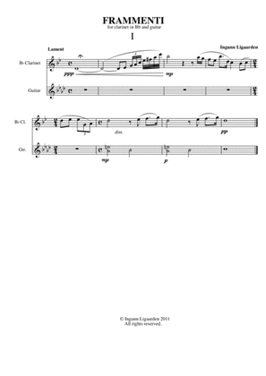 Frammenti - four short duets for clarinet and guitar