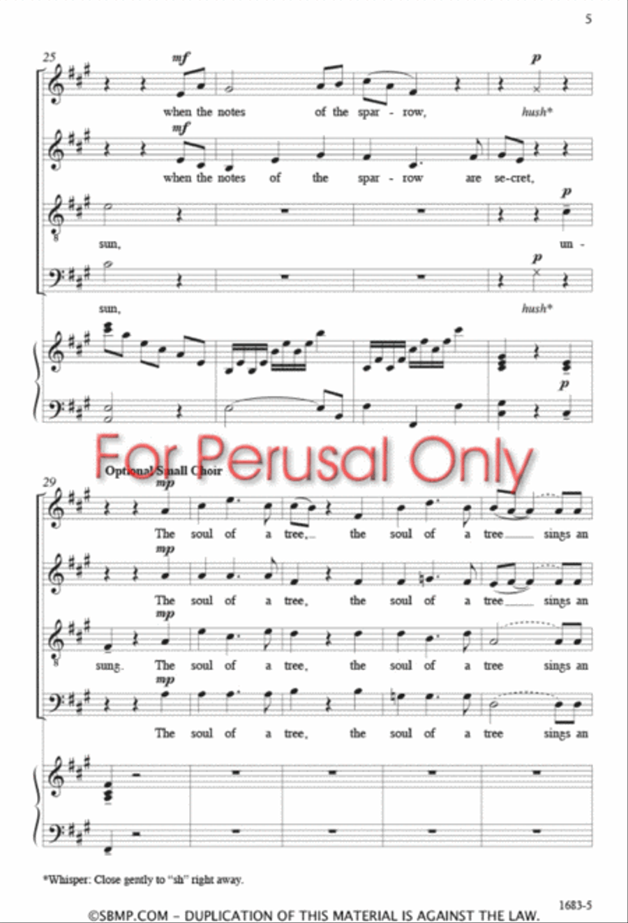 The Soul of a Tree - SATB 4-Part scores gallery preview page 4