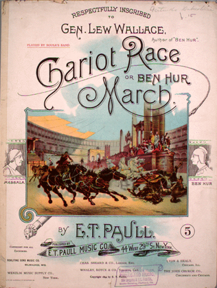 Book cover for Chariot Race, or, Ben Hur March