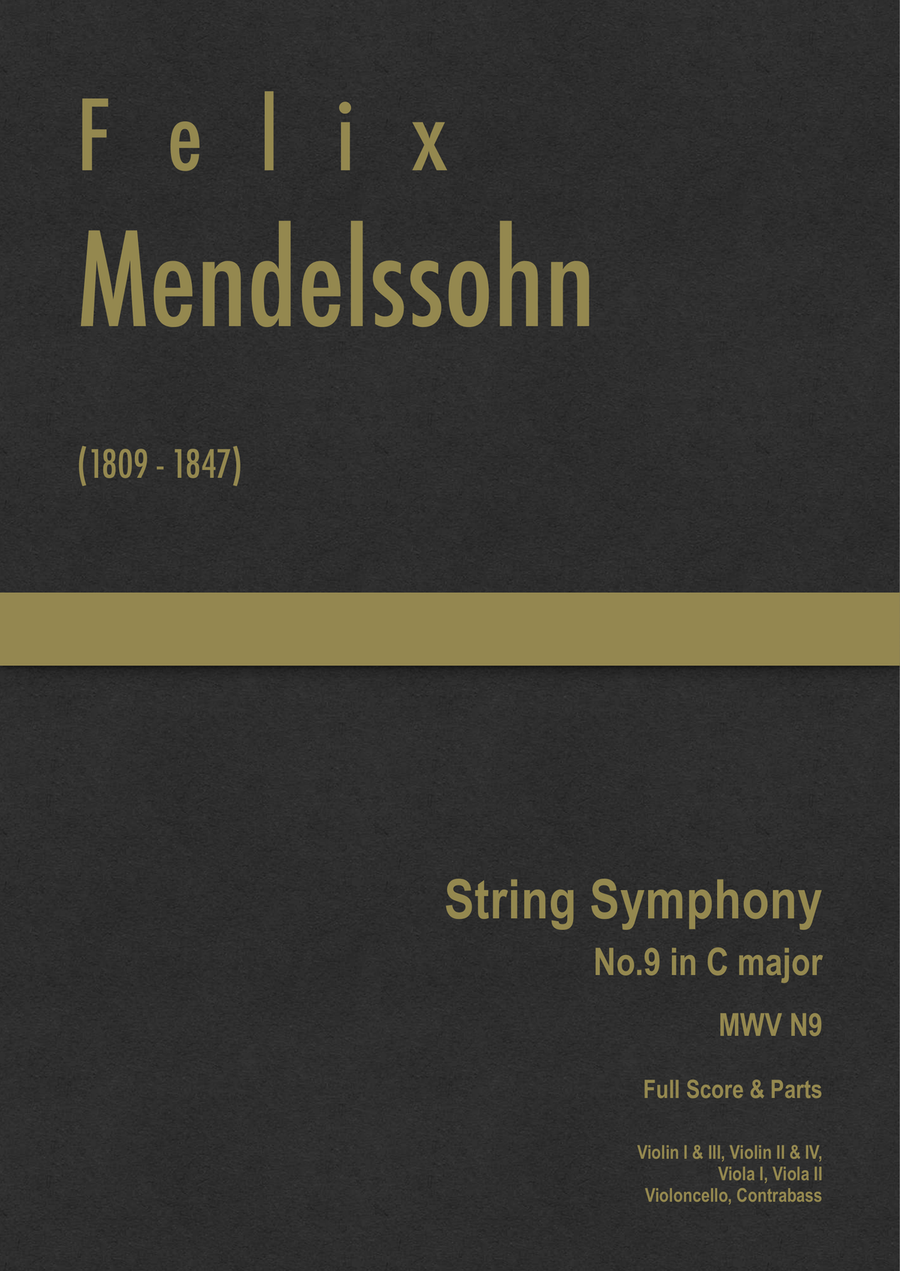 Mendelssohn - String Symphony No.9 in C major, MWV N 9 String Orchestra scores gallery preview page 1