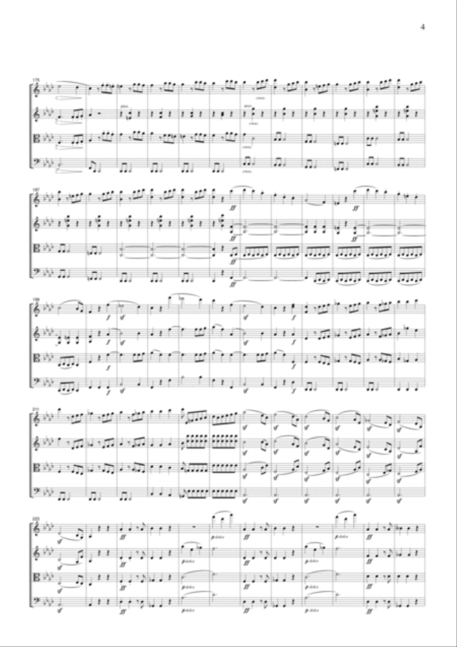 Beethoven Egmont Overture, for string quartet, CB004 String Quartet scores gallery preview page 4