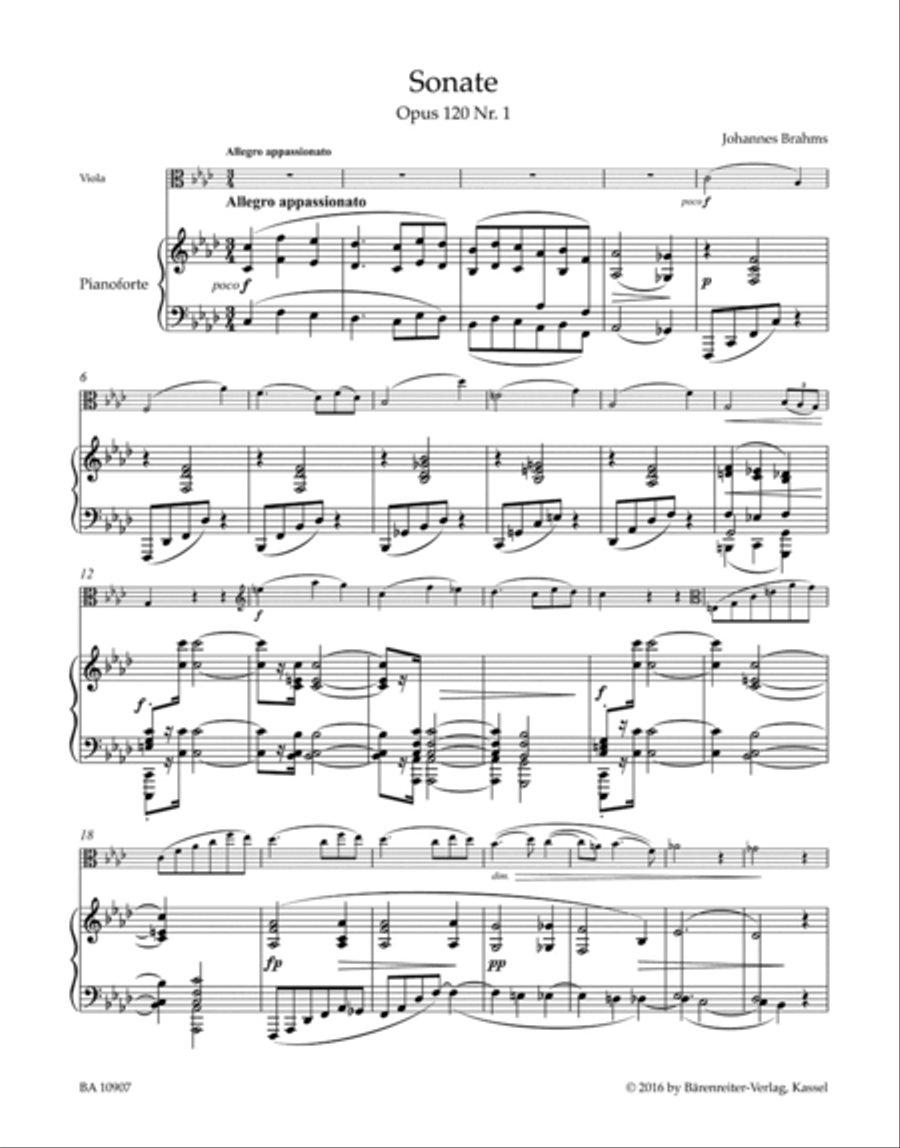 Sonatas in F minor and E-flat major for Viola and Piano op. 12 Piano Accompaniment scores gallery preview page 2