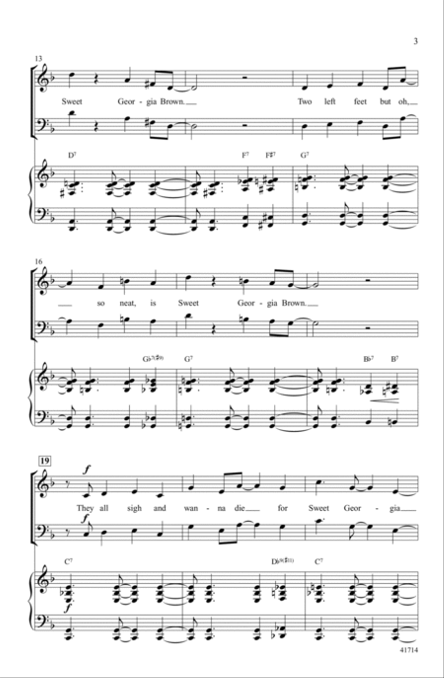 Sweet Georgia Brown Sweet Georgia Brown Choir scores gallery preview page 2