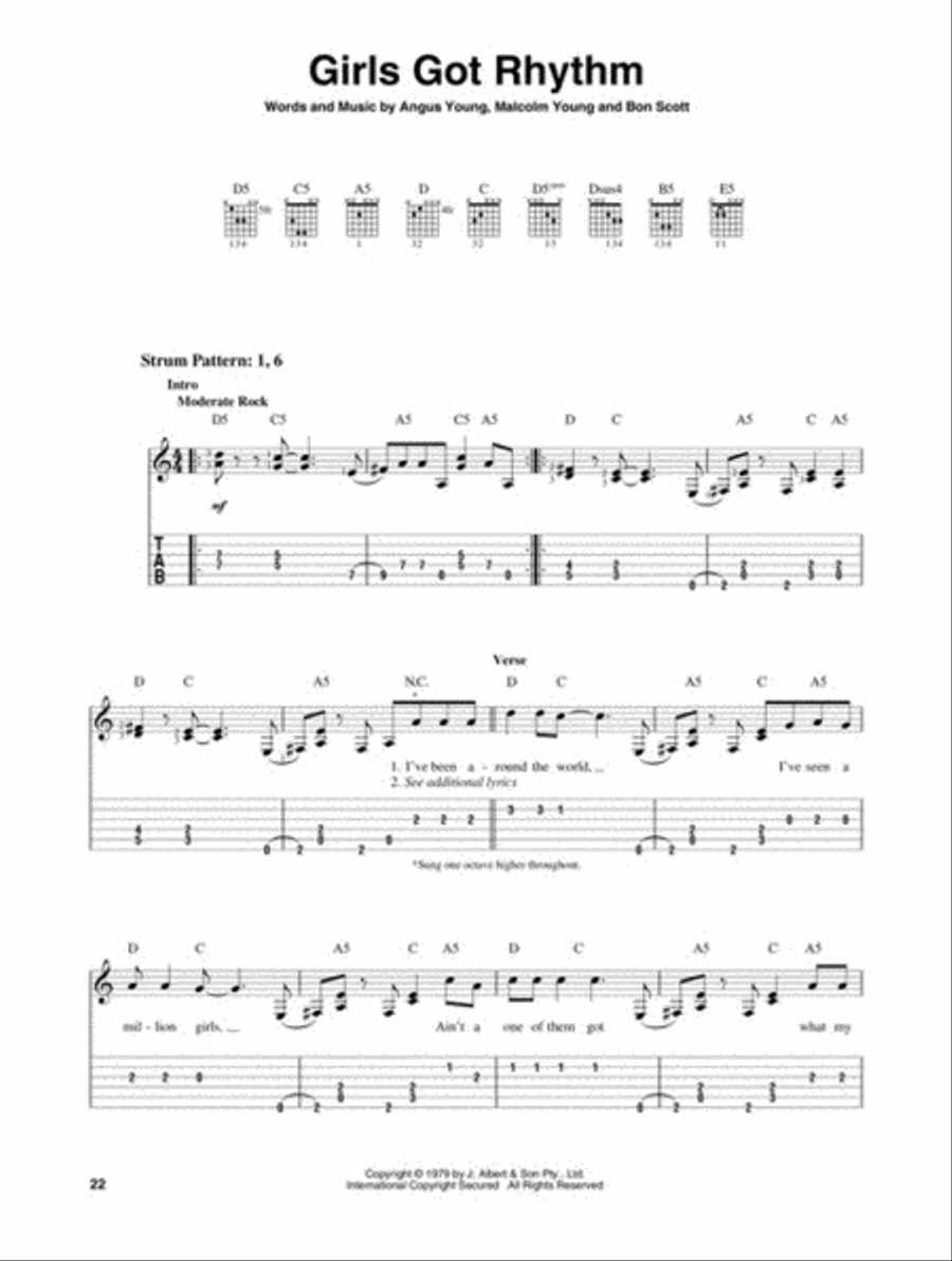 AC/DC Guitar Tablature scores gallery preview page 4