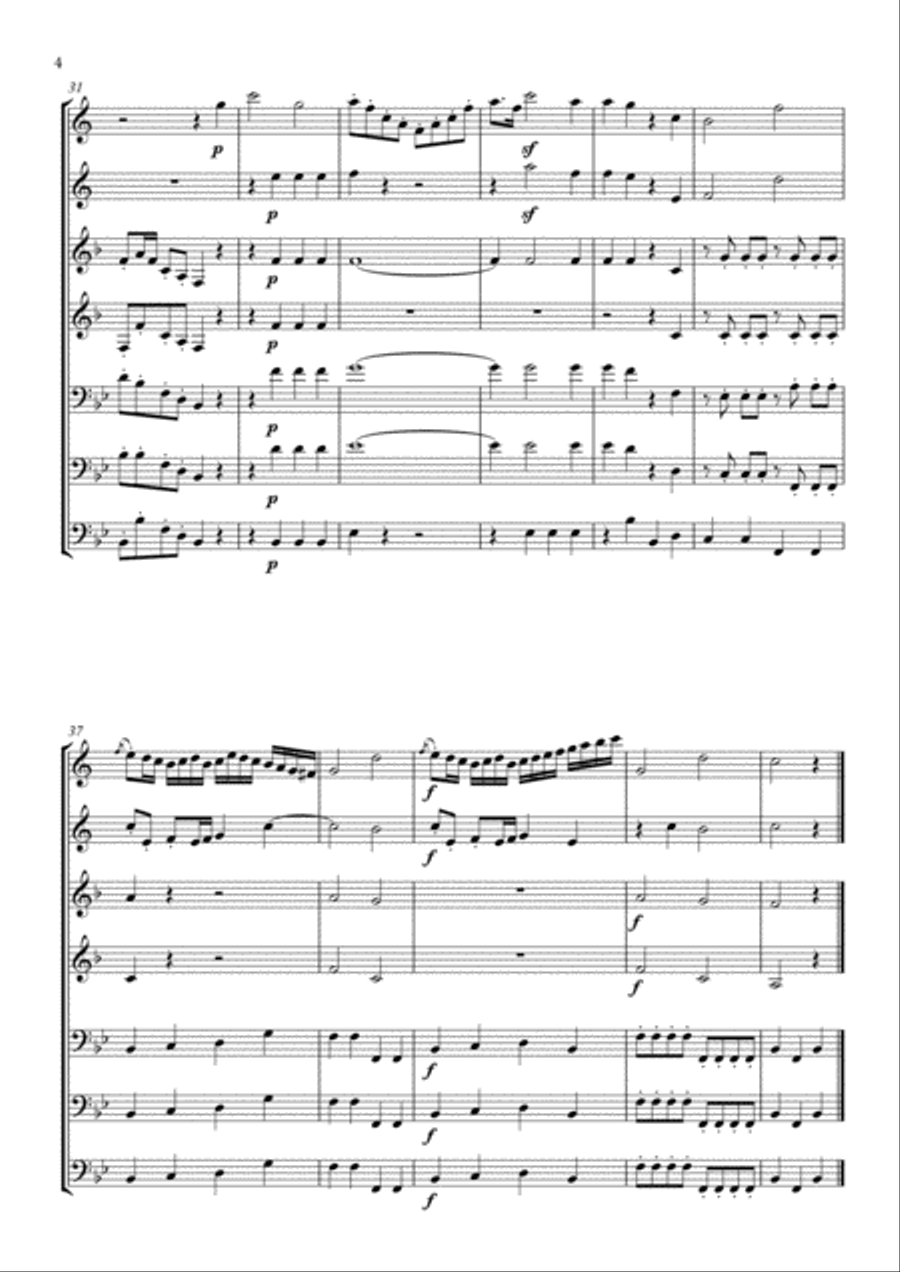 Salieri: Serenade No. 1 for Winds (2 Cl. 2 Hrn. 2 Bsn. C.bass) Small Ensemble scores gallery preview page 4