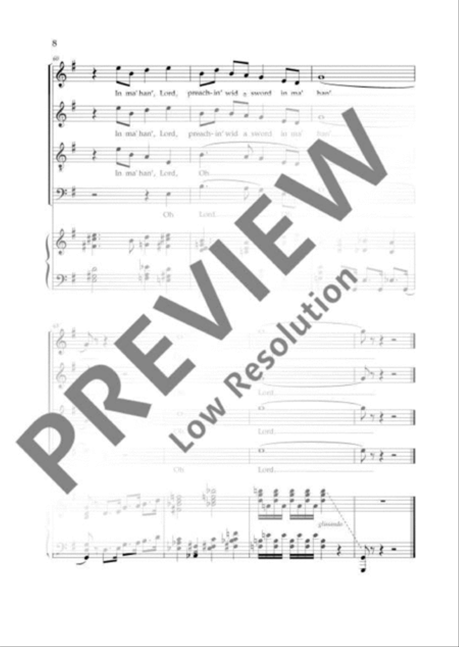 Singin’ wid a sword in ma han’, Lord 4-Part scores gallery preview page 9