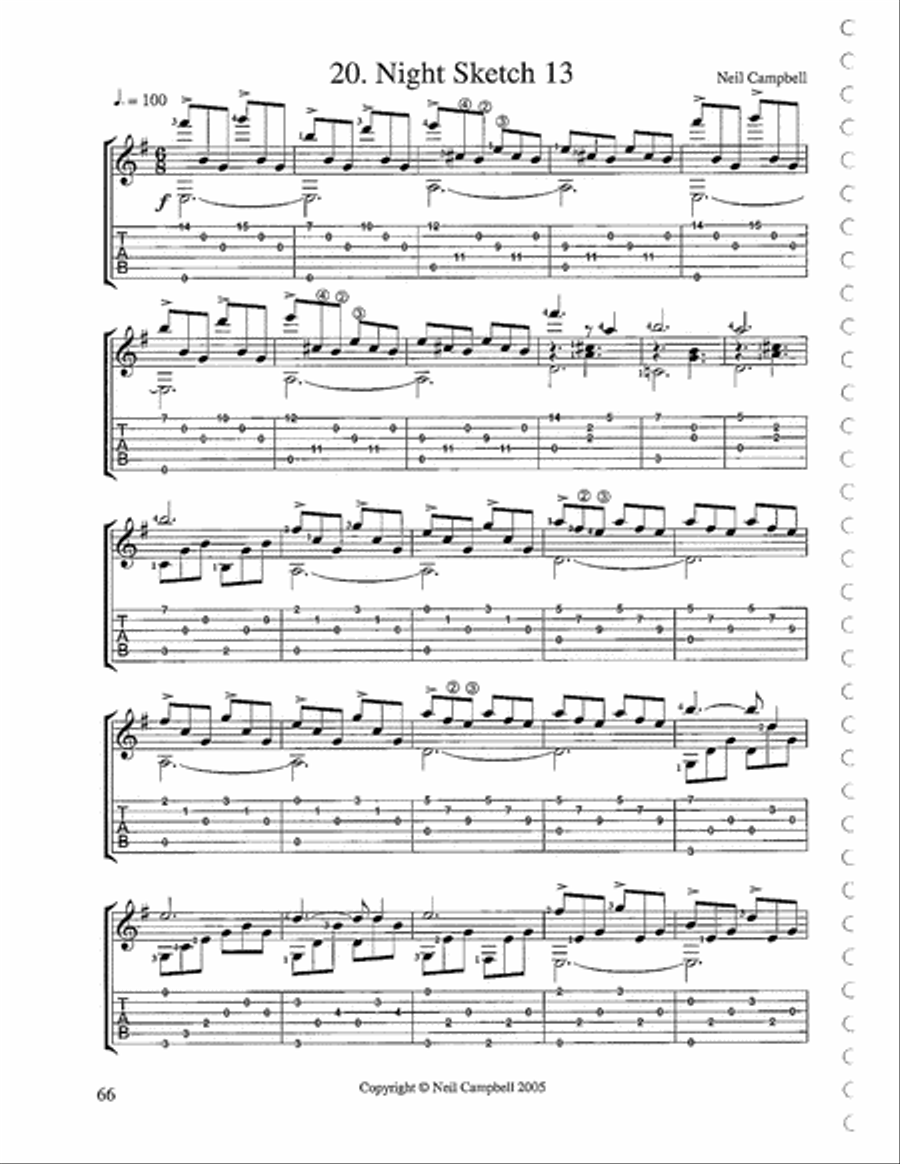Night Sketch 13 Night Sketch 13 Classical Guitar scores gallery preview page 1