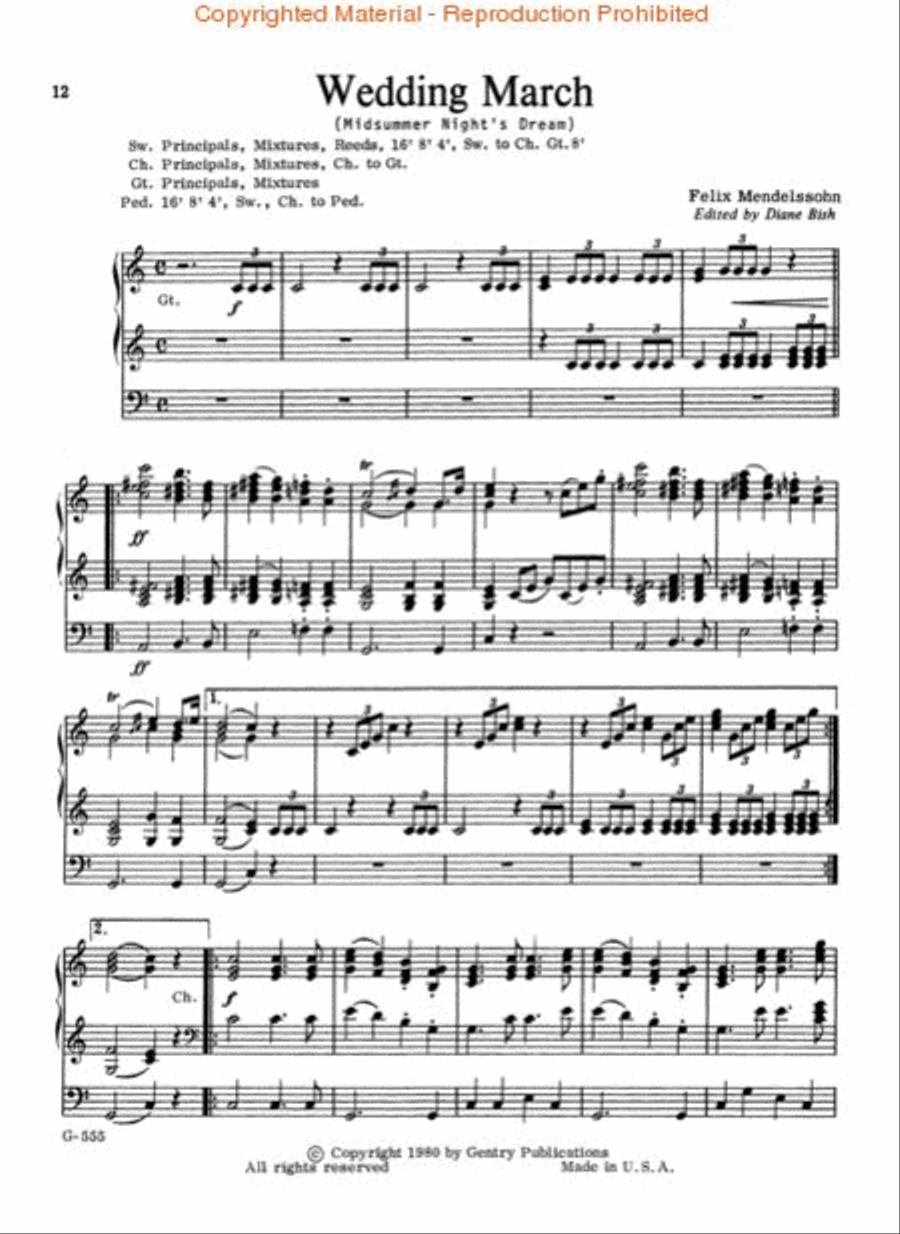 Diane Bish Wedding Book – Organ Organ scores gallery preview page 3