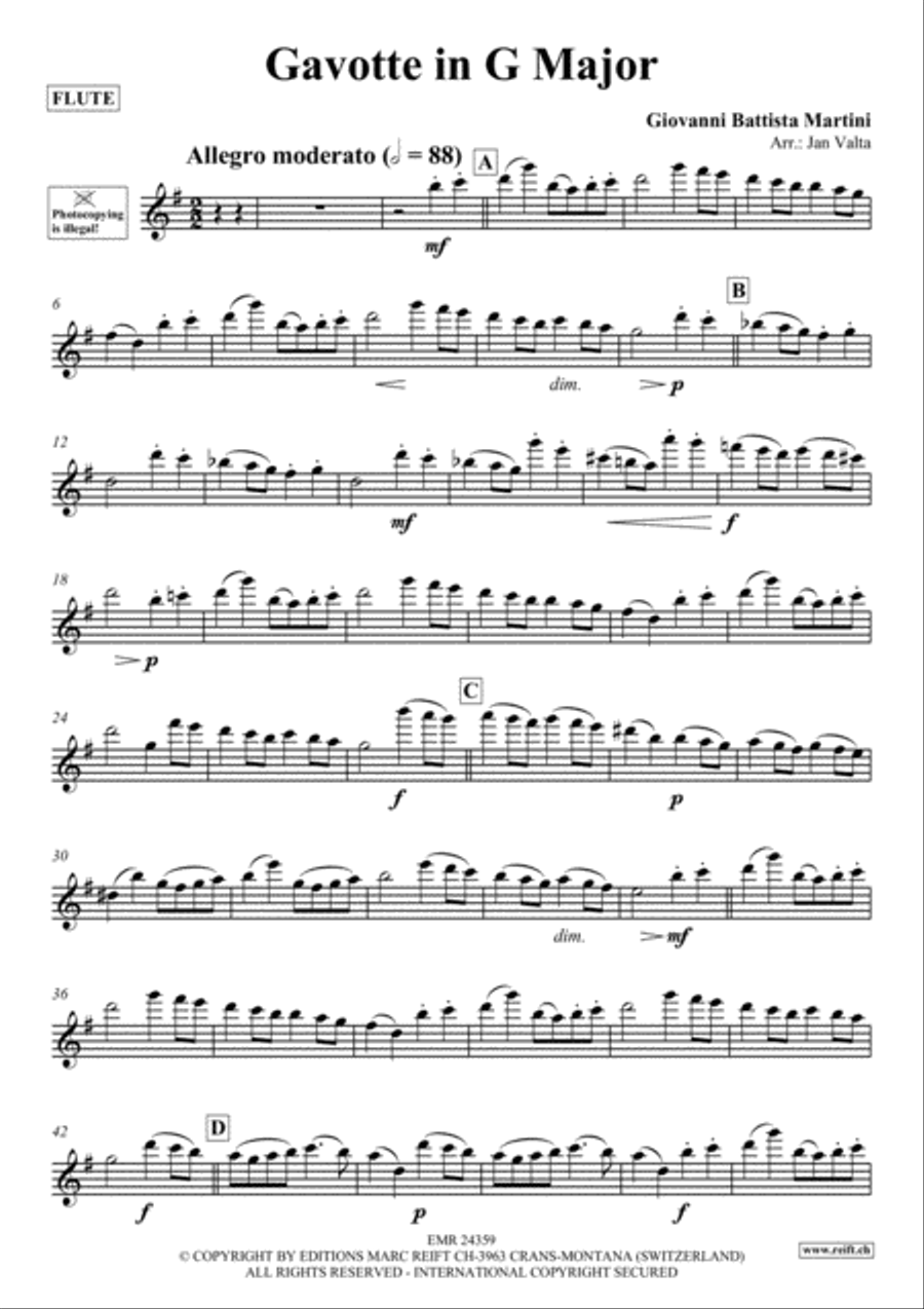 Gavotte in G Major Gavotte in G Major Flute Solo scores gallery preview page 2