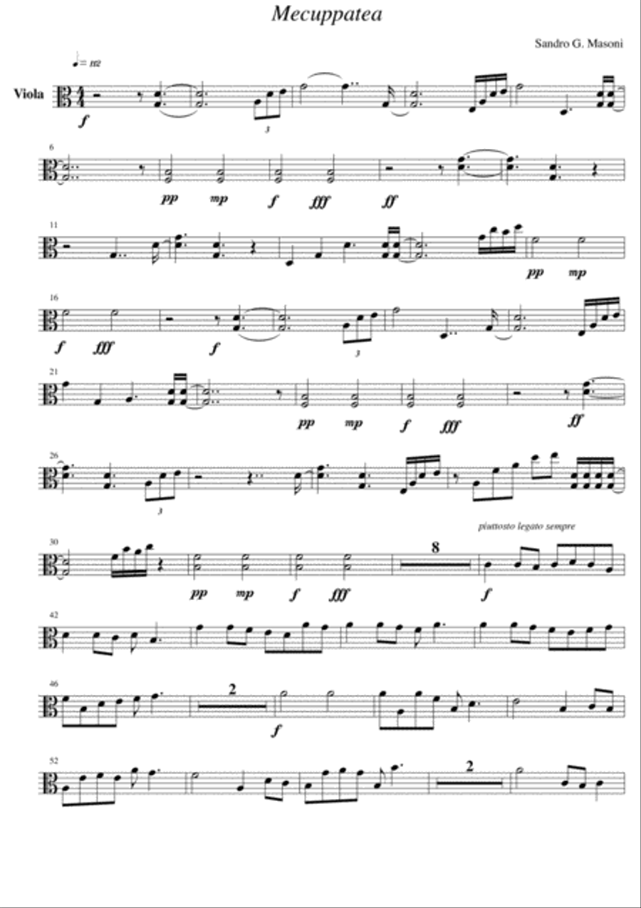 Mecuppatea (Viola part) String Quartet scores gallery preview page 1