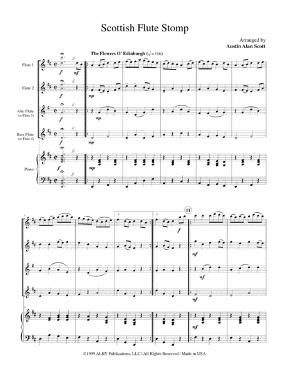 Scottish Flute Stomp for Flute Choir Flute Choir scores gallery preview page 2