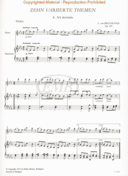 Ten Variation Themes, Op. 107 - Volume 2