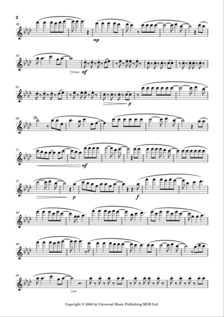 Viva La Vida Flute Solo scores gallery preview page 2