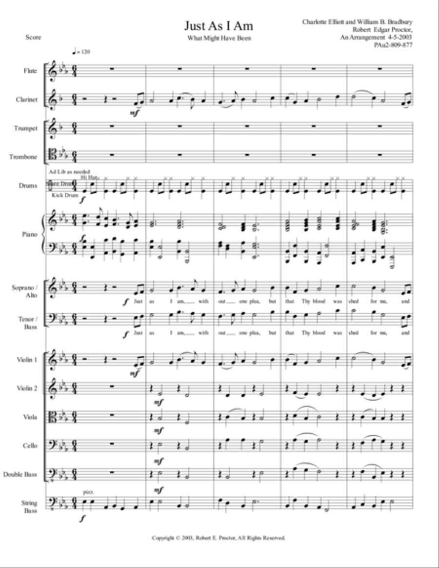 Just As I Am 4-Part scores gallery preview page 1