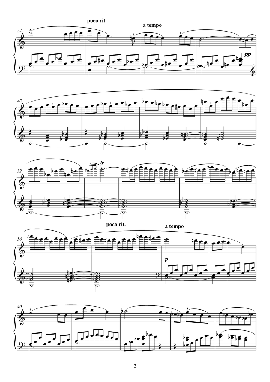 Piano Concerto No. 2 in F Major (2nd Movement) Piano Solo scores gallery preview page 2