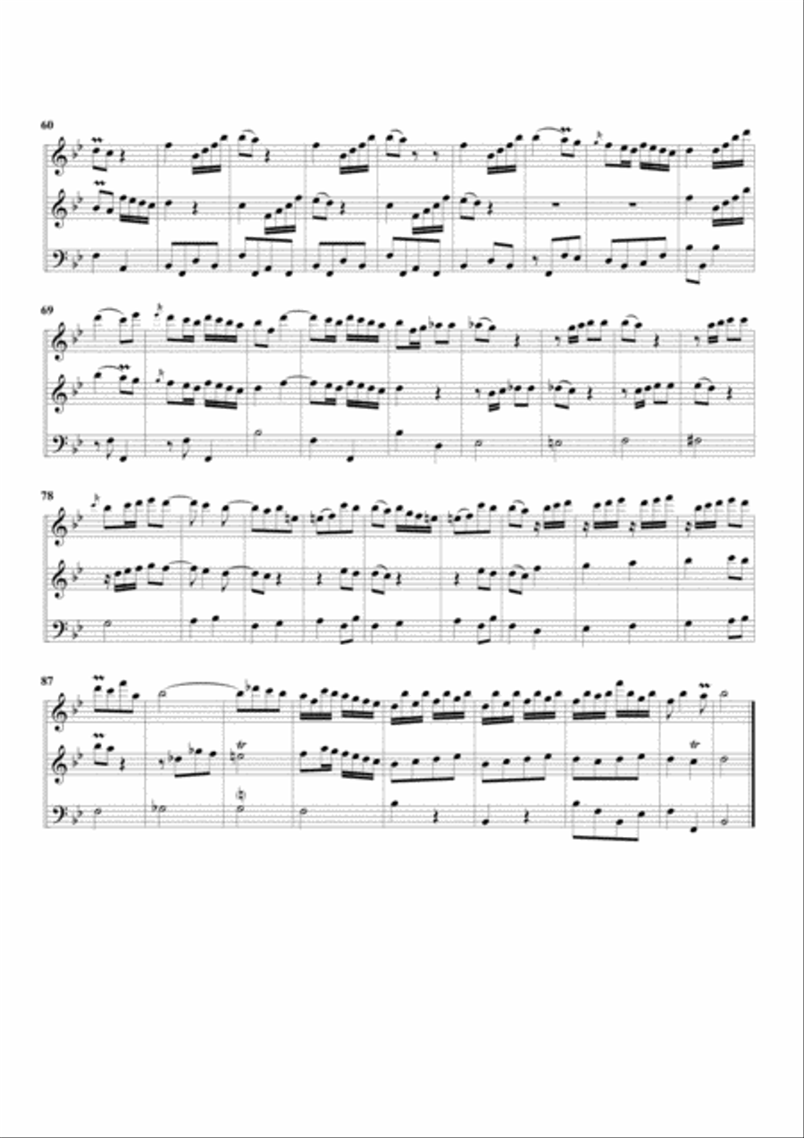 Organ trio in F major (Breitkopf edition no.33) (arrangement for 3 recorders)