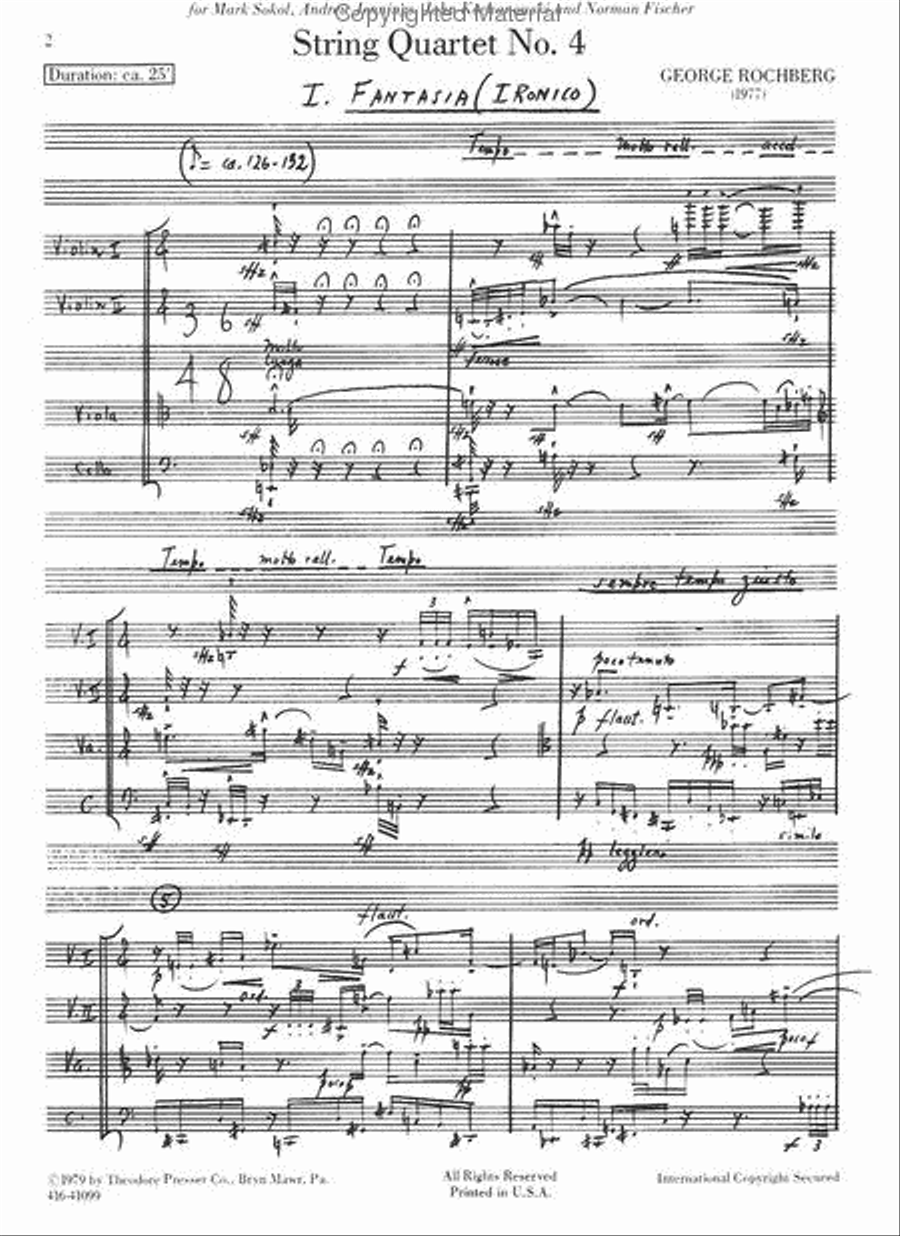 String Quartet No. 4 String Quartet scores gallery preview page 2