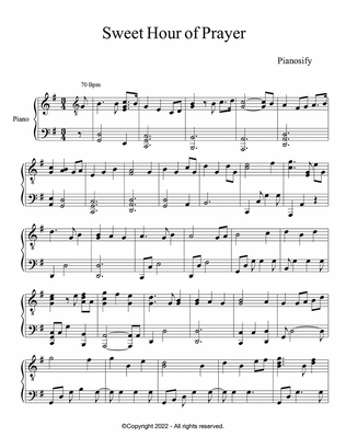 PIANO - Sweet Hour of Prayer (Piano Hymns Sheet Music PDF)