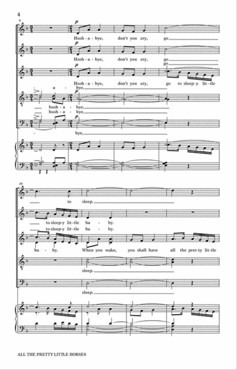 All the Pretty Little Horses Divisi scores gallery preview page 3