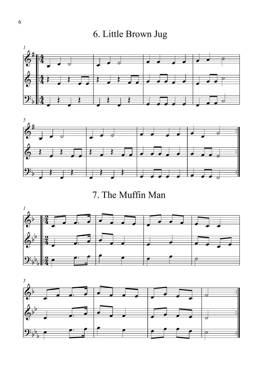14 Easy Trios For Trumpet, French Horn And Trombone Brass Trio scores gallery preview page 6