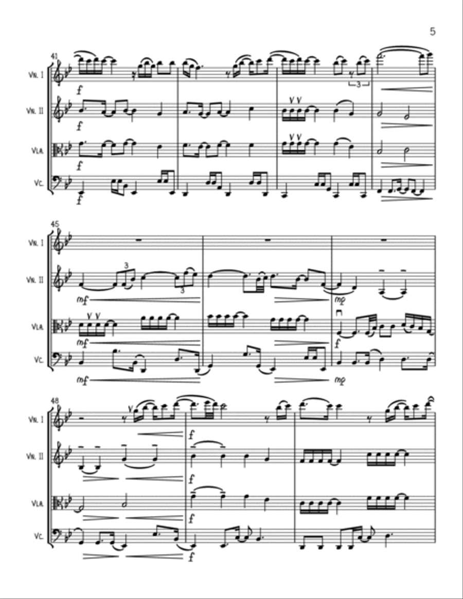 Someone Like You String Quartet scores gallery preview page 5