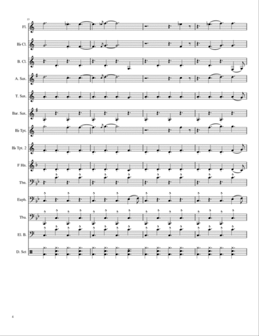 No One Knows Marching Band scores gallery preview page 4