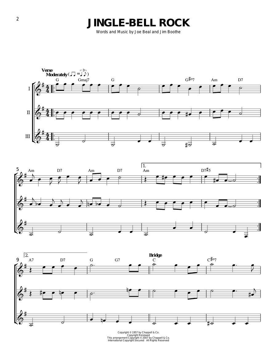 Jingle Bell Rock Guitar Ensemble scores gallery preview page 1