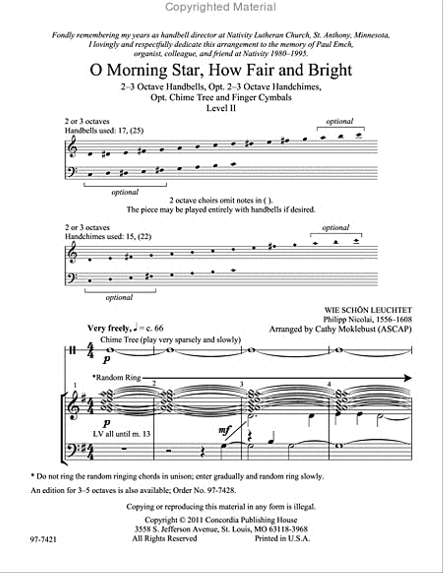 O Morning Star, How Fair and Bright Handbell Choir scores gallery preview page 2