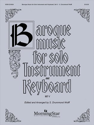 Book cover for Baroque Music for Solo Instrument & Keyboard, Set V