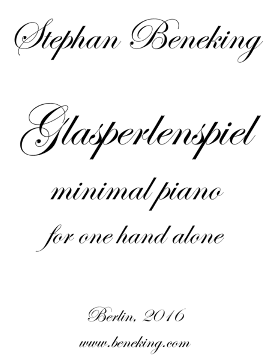 Glasperlenspiel - minimal piano for one hand alone Piano Method scores gallery preview page 1