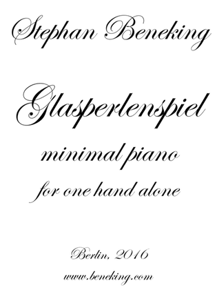 Book cover for Glasperlenspiel - minimal piano for one hand alone
