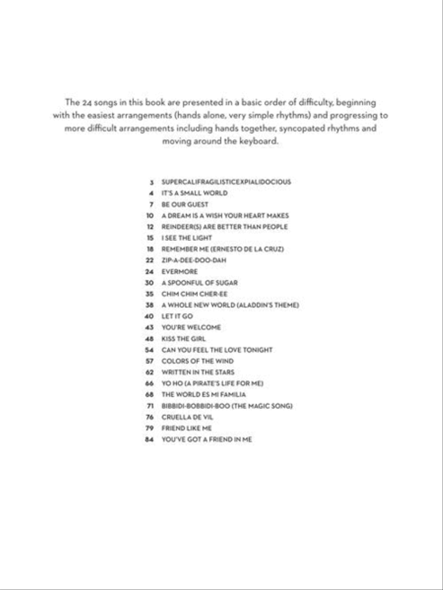 Sequential Disney Piano Songs Easy Piano scores gallery preview page 5