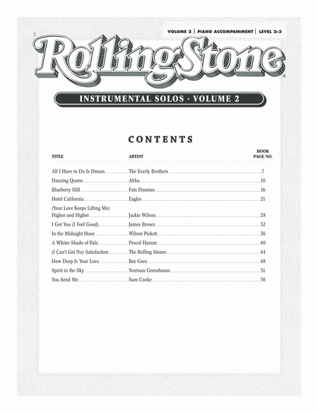 Selections from Rolling Stone Magazine's 500 Greatest Songs of All Time (Instrumental Solos for Strings), Volume 2 image number null
